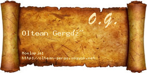 Oltean Gergő névjegykártya